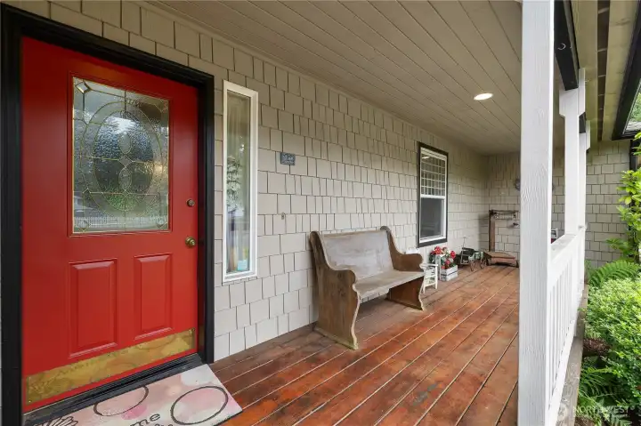 Start your mornings with coffee or end your evenings relaxing on the inviting front porch. Start your mornings with coffee or end your evenings relaxing on the inviting front porch.