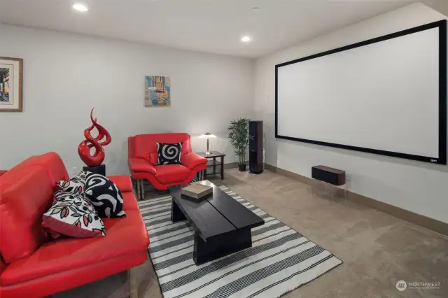 Voice controlled home theatre with 200" screen