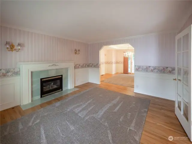 Large Formal Living room enters Formal Dining area