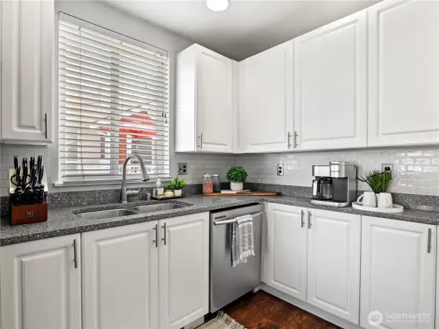 Window above the sink - makes doing the dishes more enjoyable!