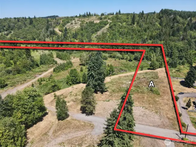 Overhead view with approximate boundaries in red.
