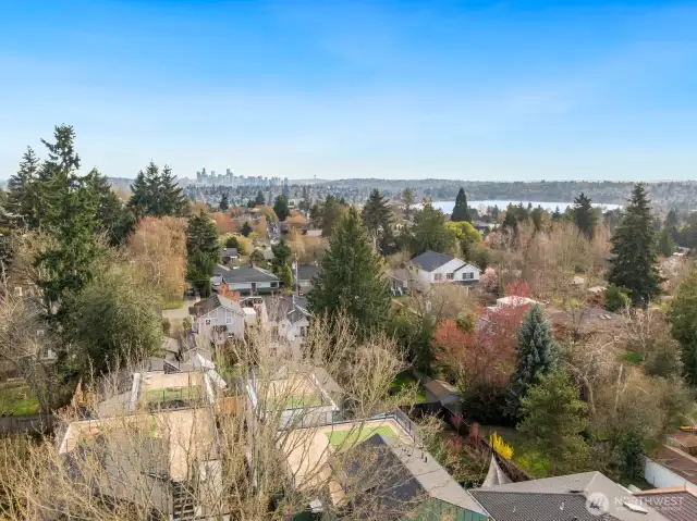 You can see the Seattle City Skyline from the rooftop deck.