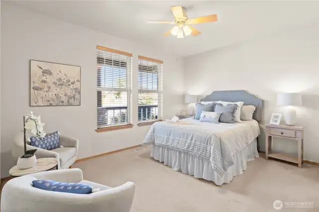 Spacious primary bedroom