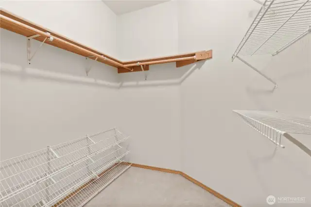 Large walk in closet in primary
