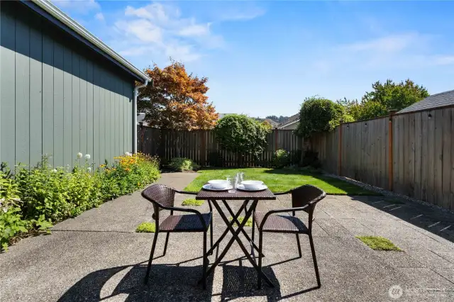 Patio seating for two.