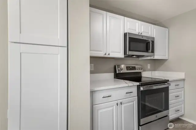 Extra storage cabinet too.