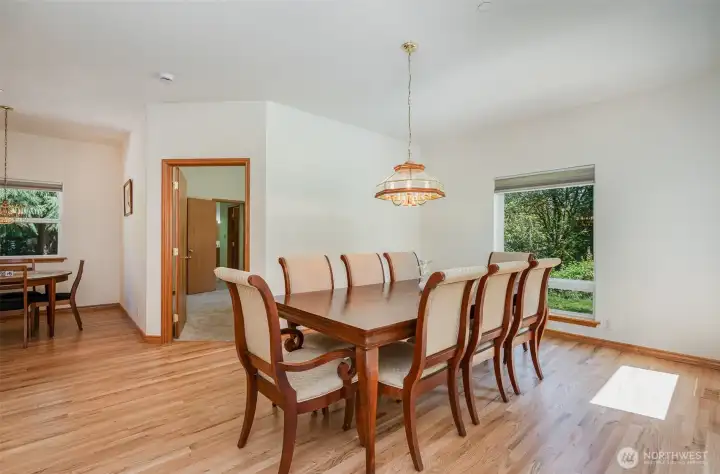 Large dining room is conveniently located just off the kitchen.