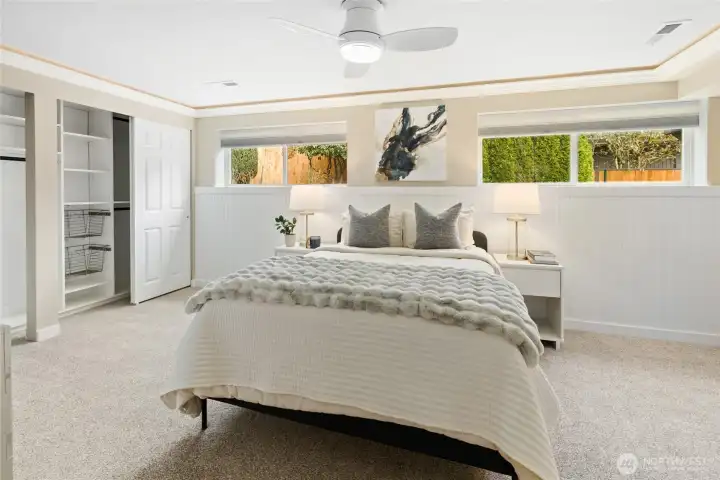 Lower level primary bedroom
