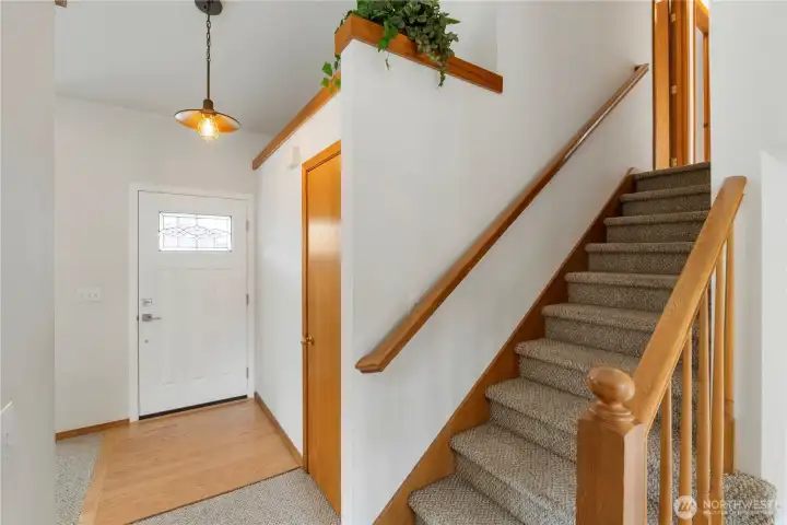 Front entry with a coat closet to the right.