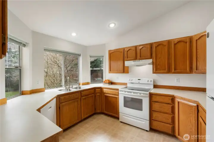 Light & Bright kitchen with lot's of counter space.
