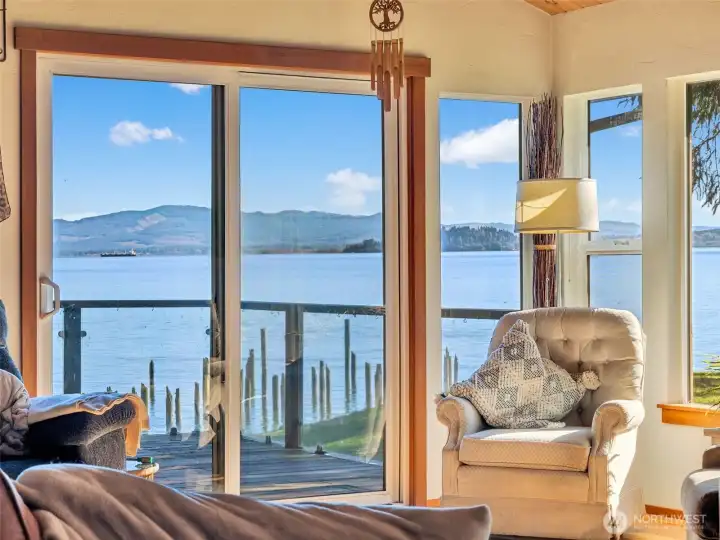 Slide glass door that opens to your oversized deck.