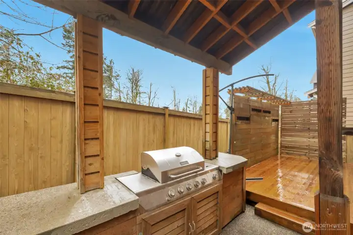 Custom backyard grilling area