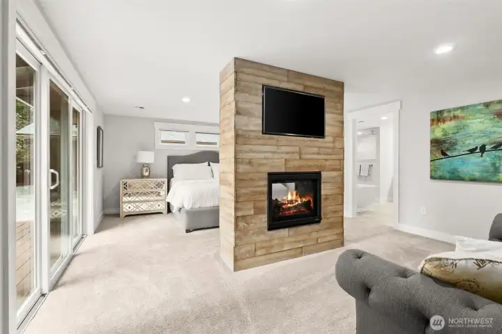 Primary Suite with double sided fireplace