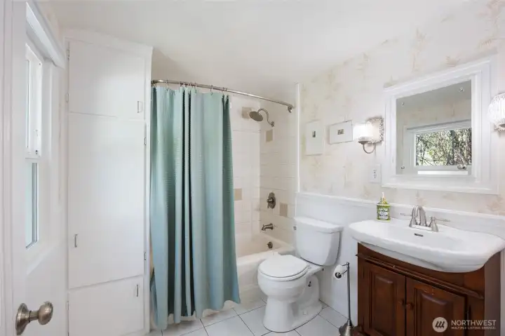 main level full bath off bedroom or office