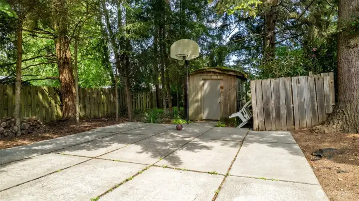 This basketball court has seen many games and is looking for more.