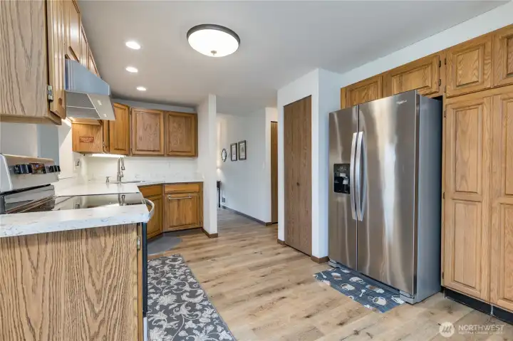 Excellent storage options in this roomy kitchen.