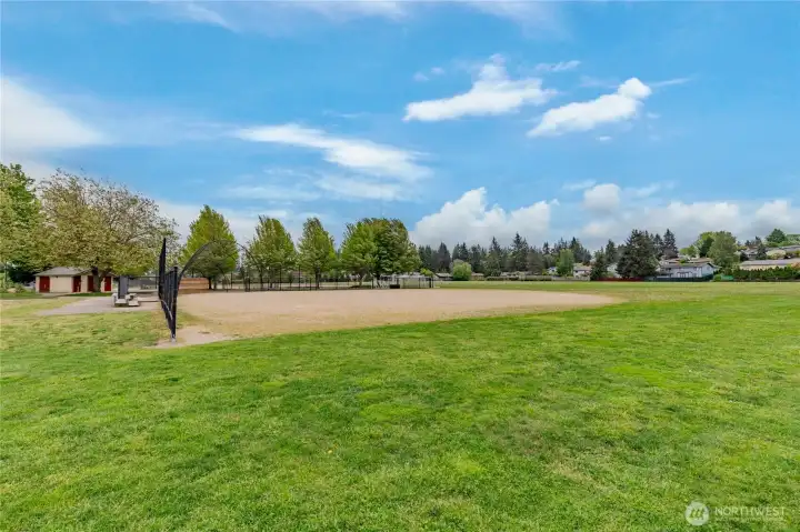 Vassault Park features soccer & baseball fields, sport courts, playground, 1/2 mile walking trail, picnic area and vast open grassy areas.