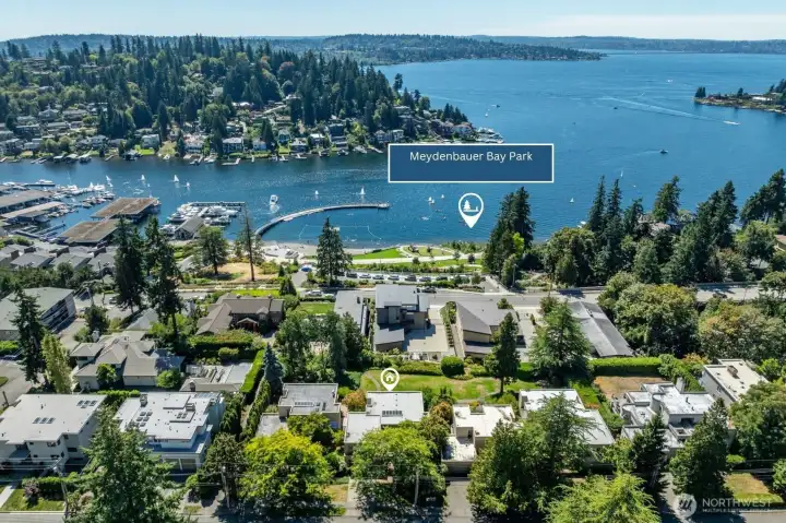 Just 0.3 miles to Meydenbauer Bay Park — one of the most coveted waterfront destinations on Lake Washington, with sailboats, the marina, and open water filling the frame. This is the view that reminds you exactly why Lochleven commands the attention it does, and why this address is unlike anything else in Bellevue at this price point.