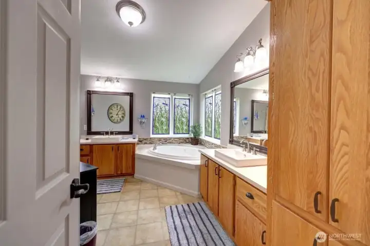 Primary ensuite bath is spacious
