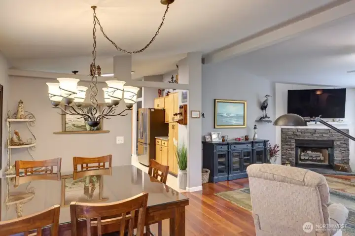 Dining area is part of the living area