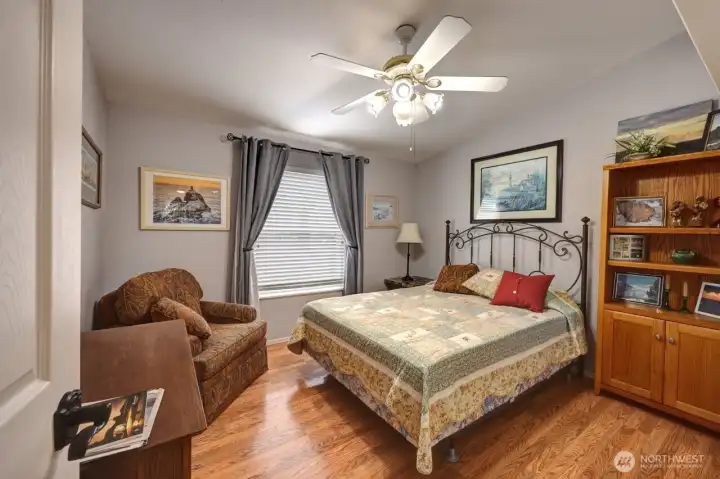 Bedroom #3 has a view of the lovely backyard and nice size closet