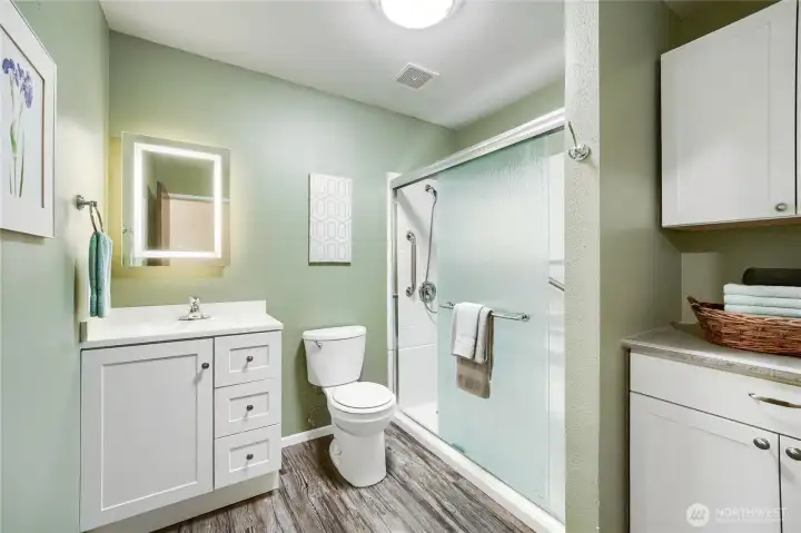 Freshly updated bathroom.