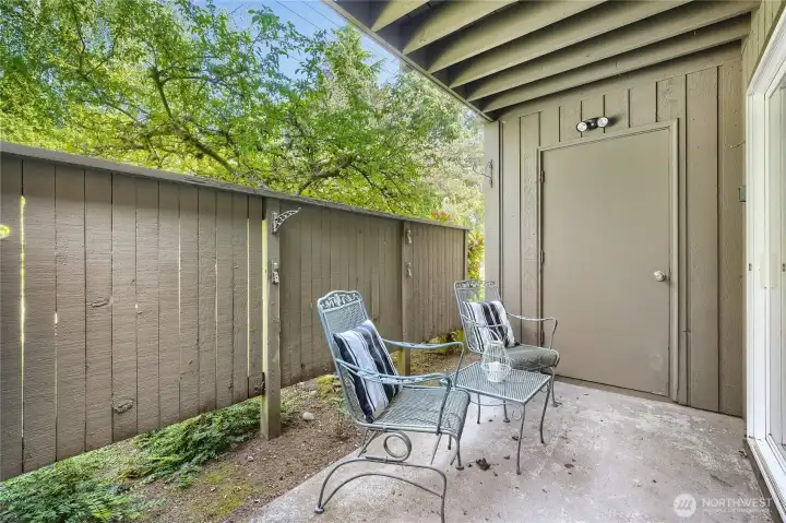 Storage unit off the patio