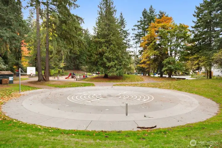 Basketball courts, play areas and ample green space.
