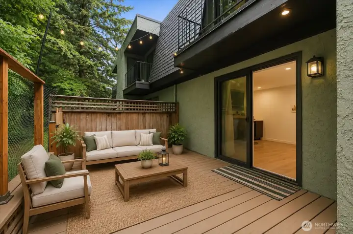 Virtual Staged Back Deck Area