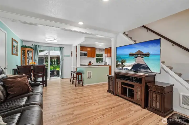 Open kitchen to living room