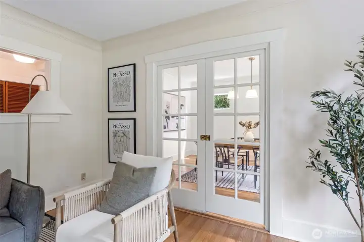 Pocket doors to separate spaces if desired.