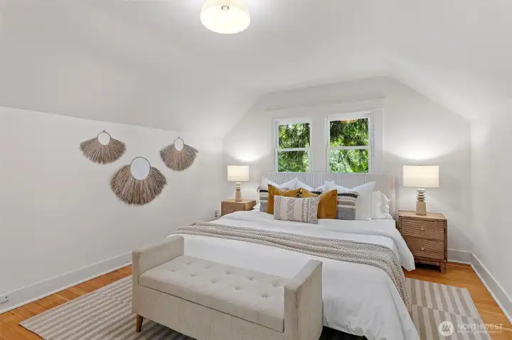 Primary bedroom on the upper level.