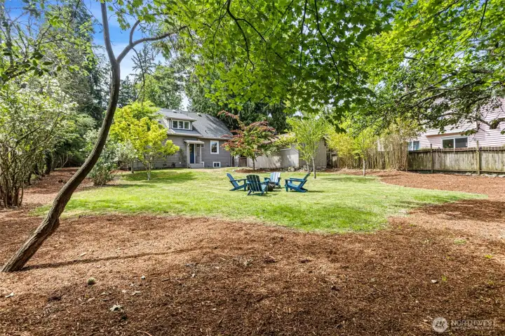 Quiet and peaceful sanctuary that commonly has song birds and bunnies passing through!