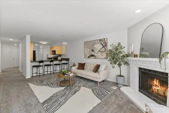 The open floor plan offers plenty of room to gather, relax and dine. The open floor plan offers plenty of room to gather, relax and dine.