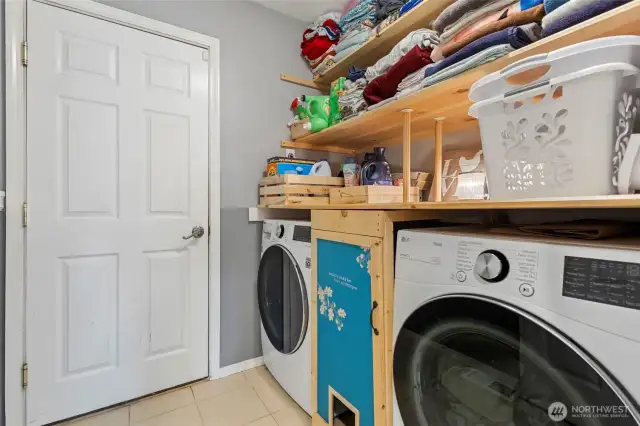 Laundry with built in storage