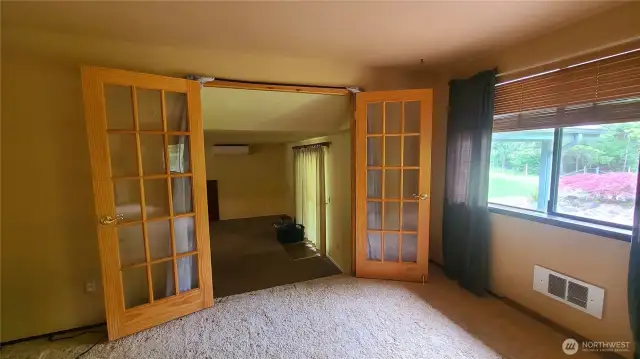 French doors to lower family room