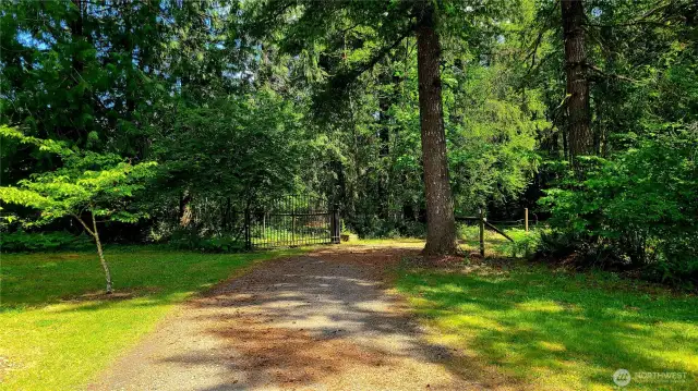 Driveway inside of the front entry gate