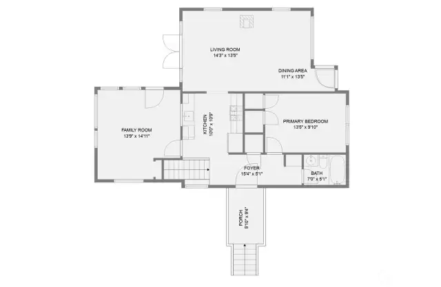 Floorplan shows the layout of the Main Floor. As you can see, there's plenty of room to roam in this home.