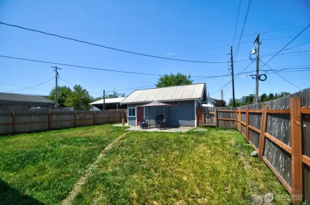 Fenced backyard