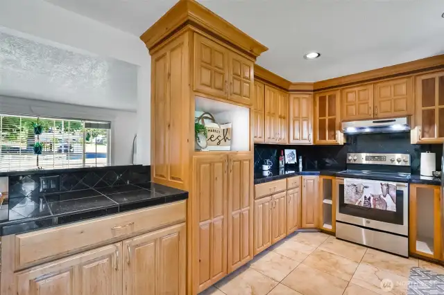 Additional Counter Space~Prep area is Open to the Living Space~Built in Nook for Microwave or Air*Fryer~