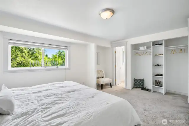 Alternate View of the Principal Bedroom looking to the Attached Three Quarter Bath & Closet