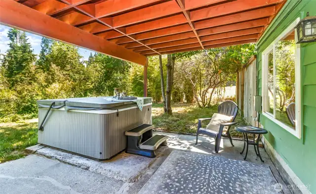Worries & Woes of the Day~Wash Away with a Relaxing Hot Tub Soak~Shady Spot Adjacent to the Lower Level Flex Space~Peace & Privacy