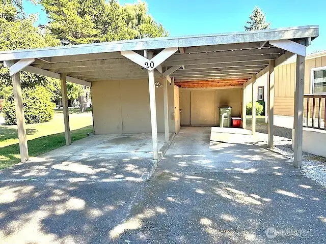 Two covered spots plus a good sized hobby/storage
