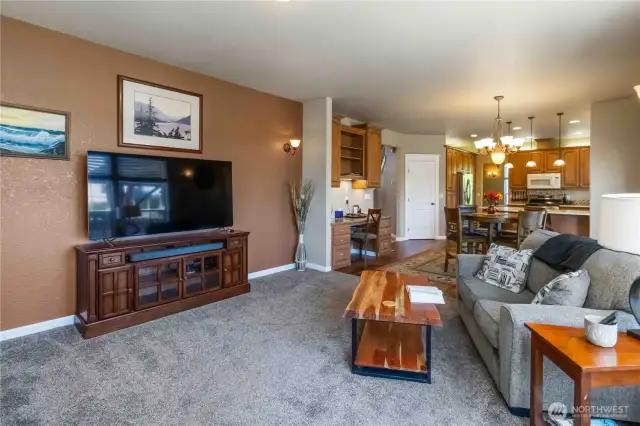 Family room into kitchen