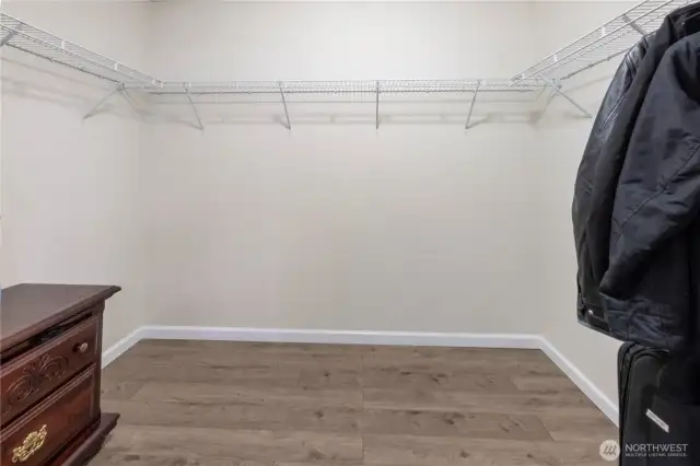 Big walk in closet in Primary!