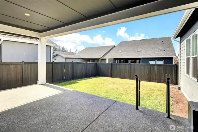 Private covered patio—perfect for morning coffee or evening wine.