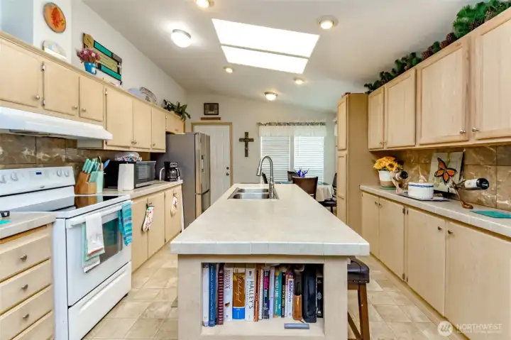 Chef's kitchen with additional storage