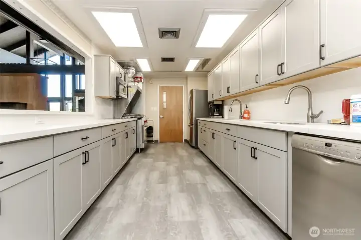 Common area kitchen to rent out for parties or enjoy parties community puts on