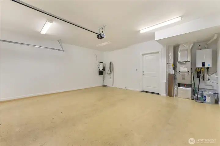 Garage. High efficiency furnace, Tank-less Water heather, in-home Vacuum system.