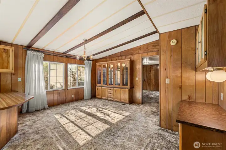 Dining Room with built in cabinets